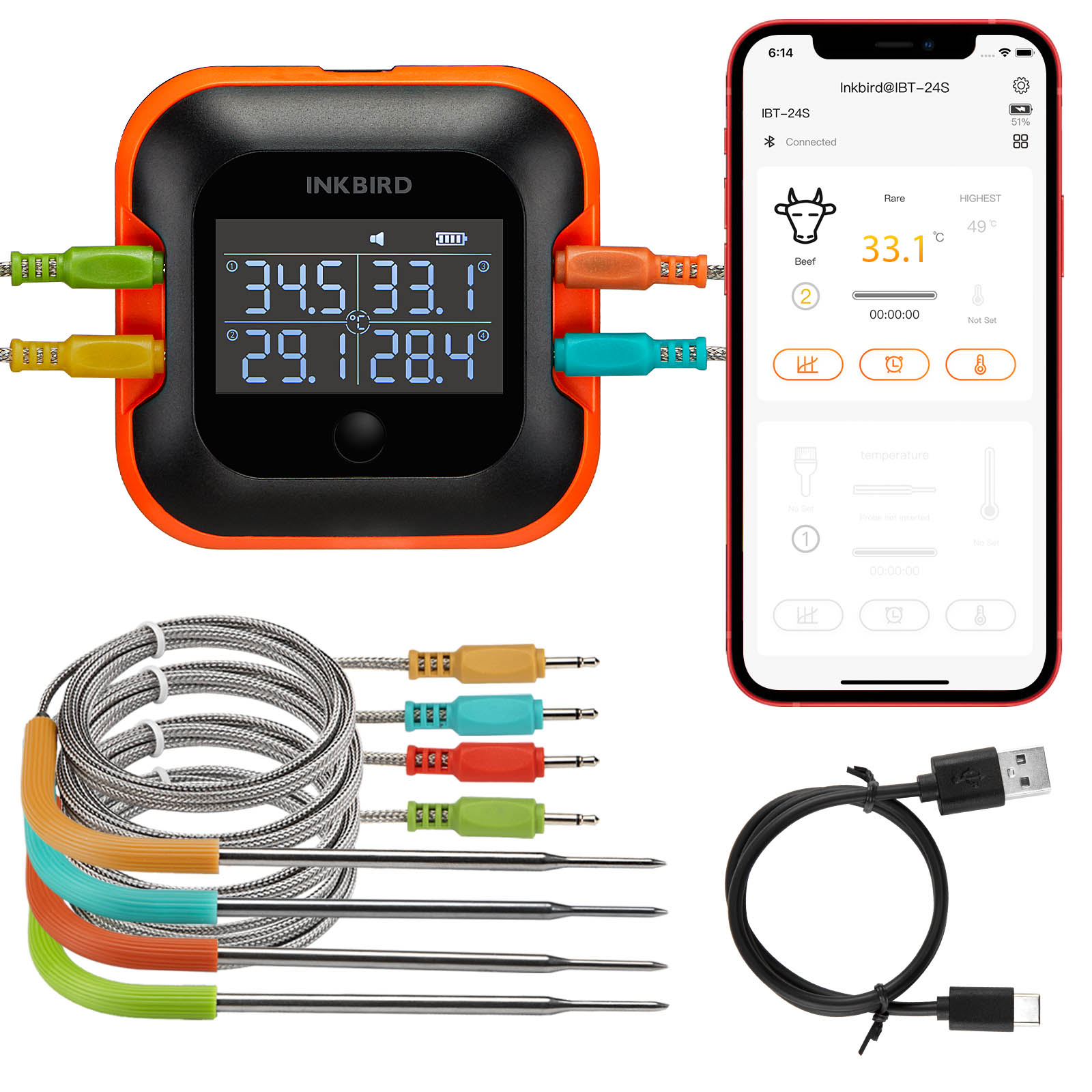 Meat Thermometer Camp - INKBIRD-Therye.com à viande Bluetooth avec 4