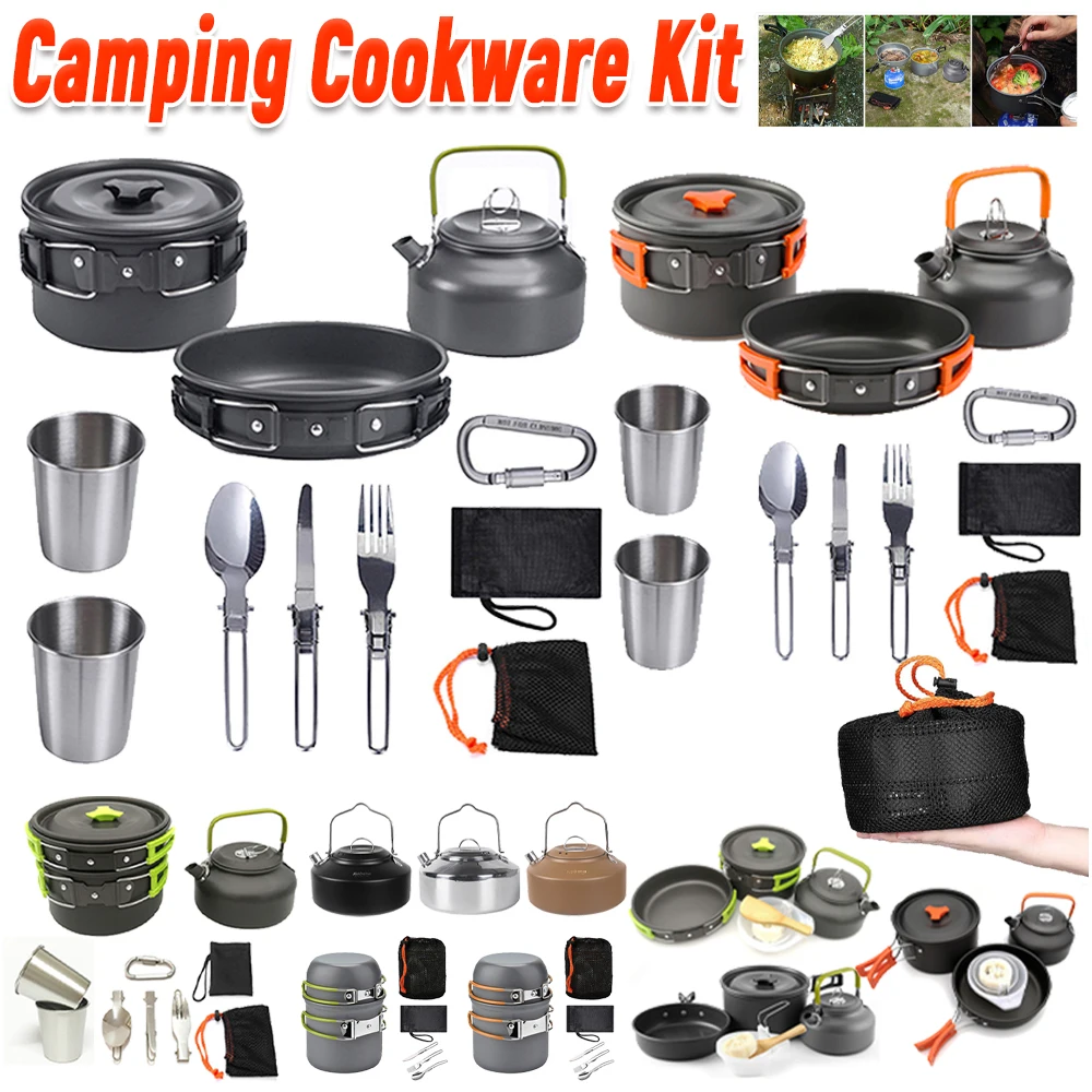 Camping Cooking Pot - Kit de cuisine de camping, bouilloire,