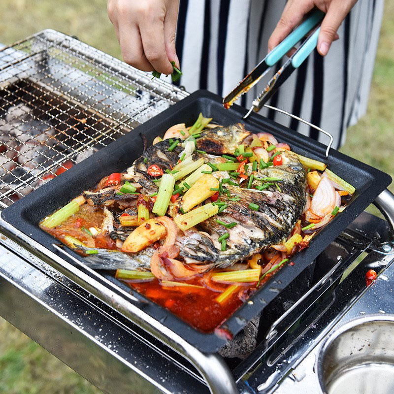 Poêle à griller carrée épaisse - Camping Cooking Pot avis et prix