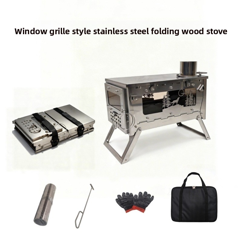 Poêle à bois pliable en acier  - Camping Cooking Wood Stove avis et prix